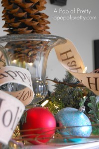 Christmas Mantel Red and Aqua 2