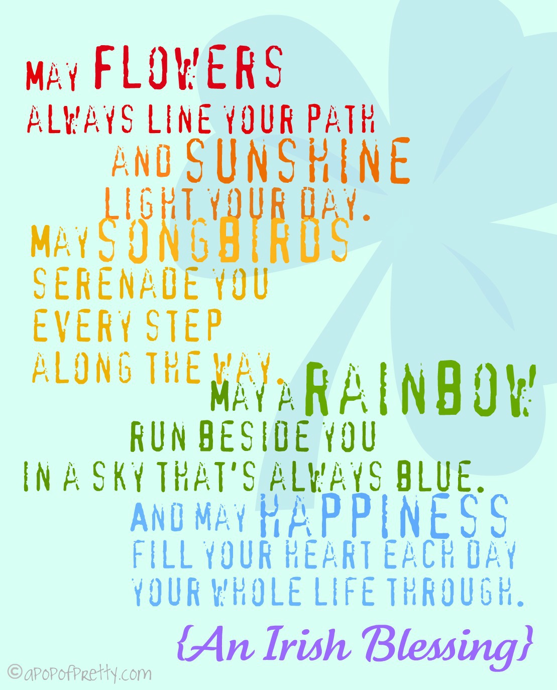 An Irish Blessing - Free Printable - May Flowers Always Line Your Path