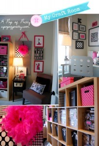 Craft Room - Pink, Black and White - A Pop of Pretty