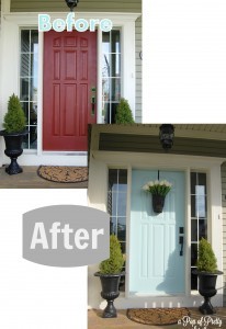 Turquoise Front Door - Before & After
