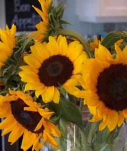Fall decorating (sunflowers)