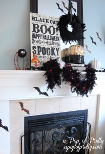 Halloween mantel decor 2012