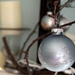 Christmas mantel decor with branches