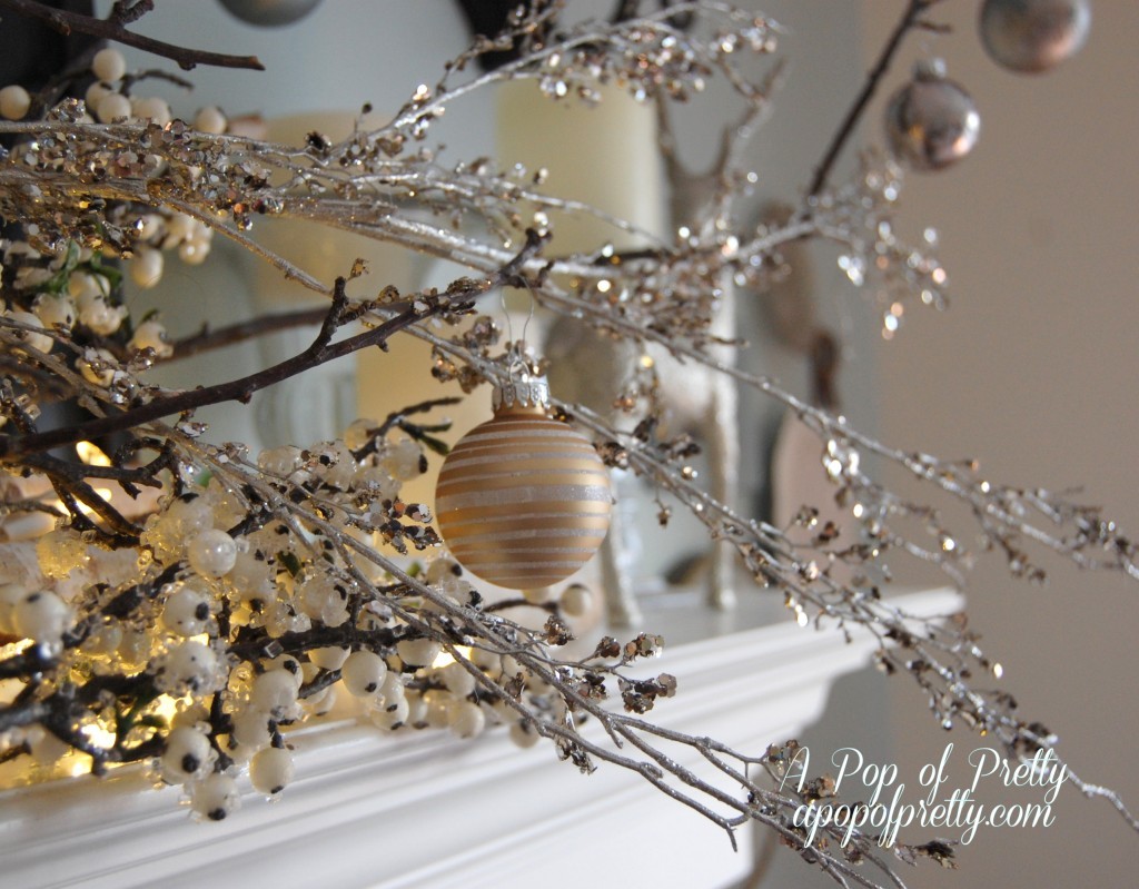 Simple Christmas Mantel Decor (Branches & Bulbs) | A Pop of Pretty ...