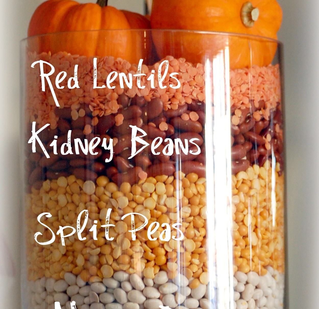 How to Decorate a Fall mantel: with beans!
