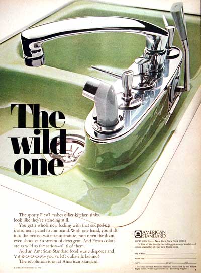 vintage decor - colored sinks
