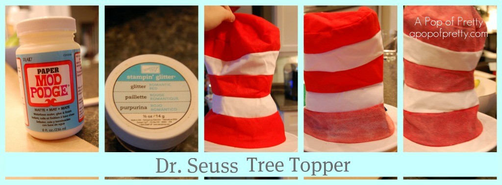 Dr Seuss Christmas Tree Topper Glittered Hat