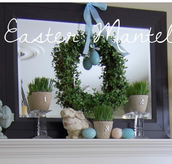 My Easter Mantel + BH&G Real Home Spring & Easter Mantel Decorating Ideas.