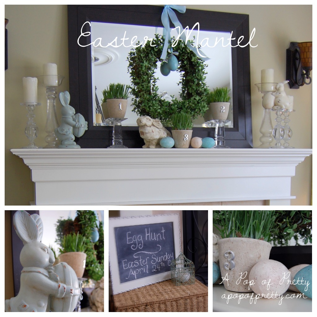 Easter decorating ideas - Easter mantel