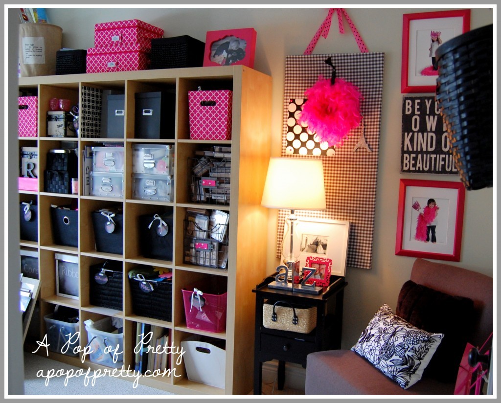 My Pink & Black Craft Room-Office: Room Tour Update! - A ...