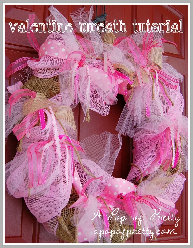 DIY Valentines Ribbon Wreath (in burlap!) - Happy Strong Home