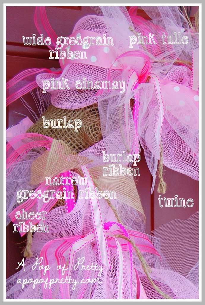 Valentine'S Day Tulle Ribbon Flower Wreath Decoration Accessory, 1