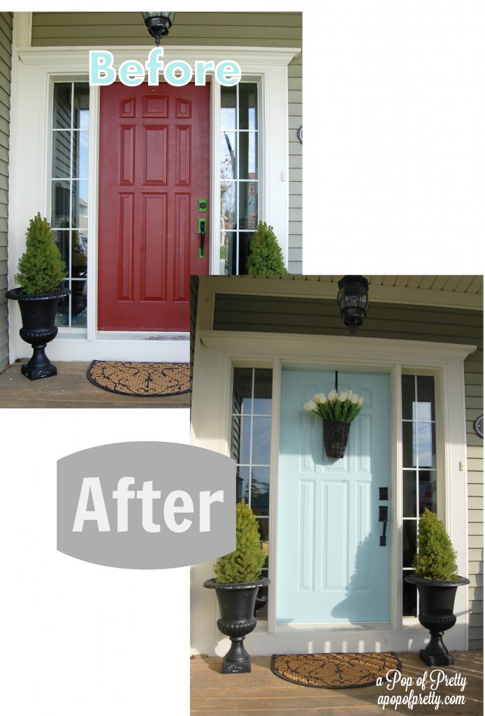 Green House, Blue Door (Part 2): Before & After - A Pop of Pretty