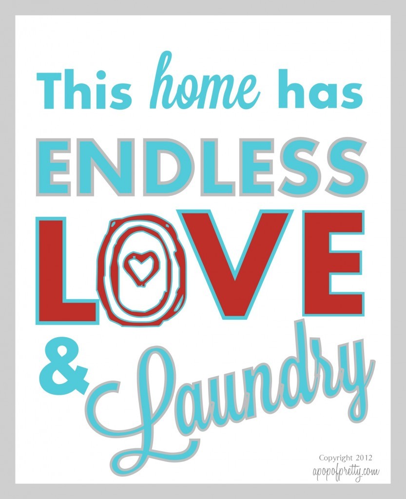 Free Printable Artwork, "Endless Love & Laundry" Now in more color