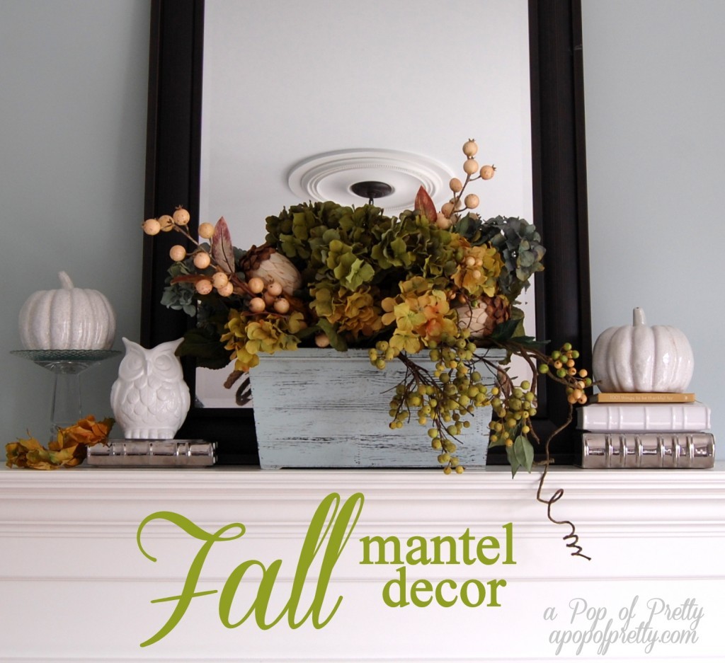 Neutral Fall mantel decor