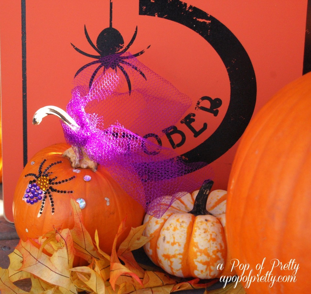 no carve pumpkin ideas - rhinestone embellished pumpkin