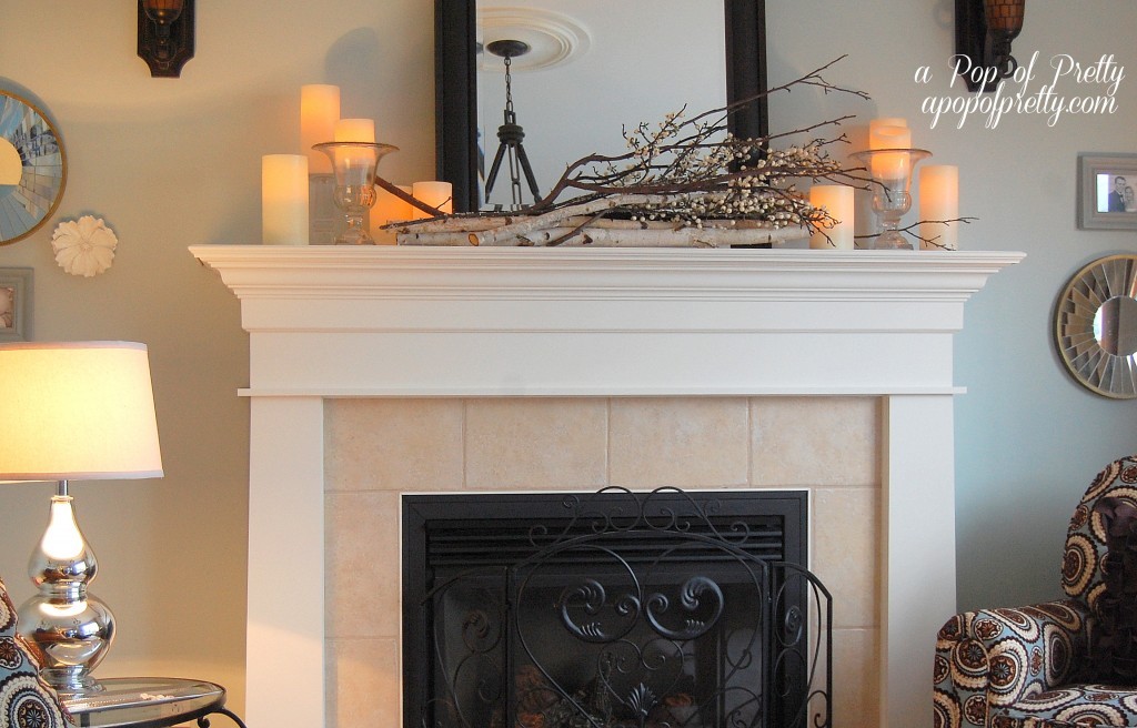 Late Fall Mantel Decor