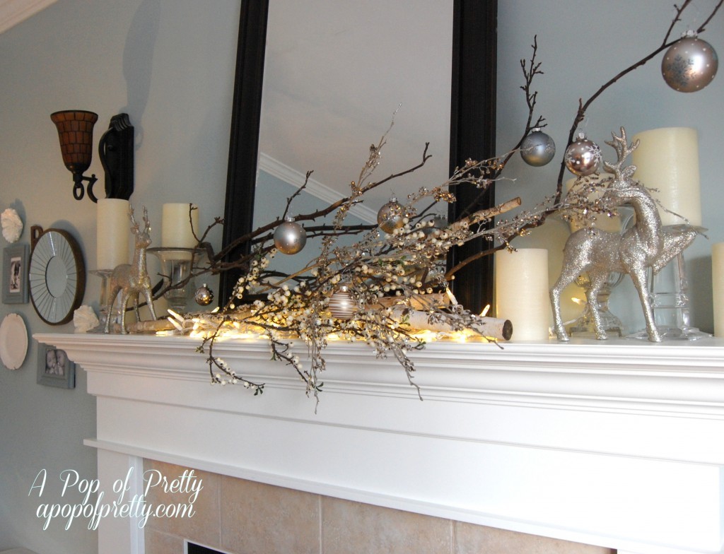 decorate a mantel with branches