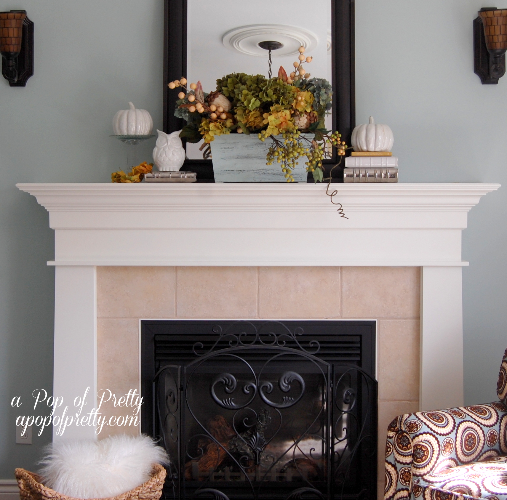 Fall mantel ideas - A Pop of Pretty Blog (Canadian Home Decorating Blog