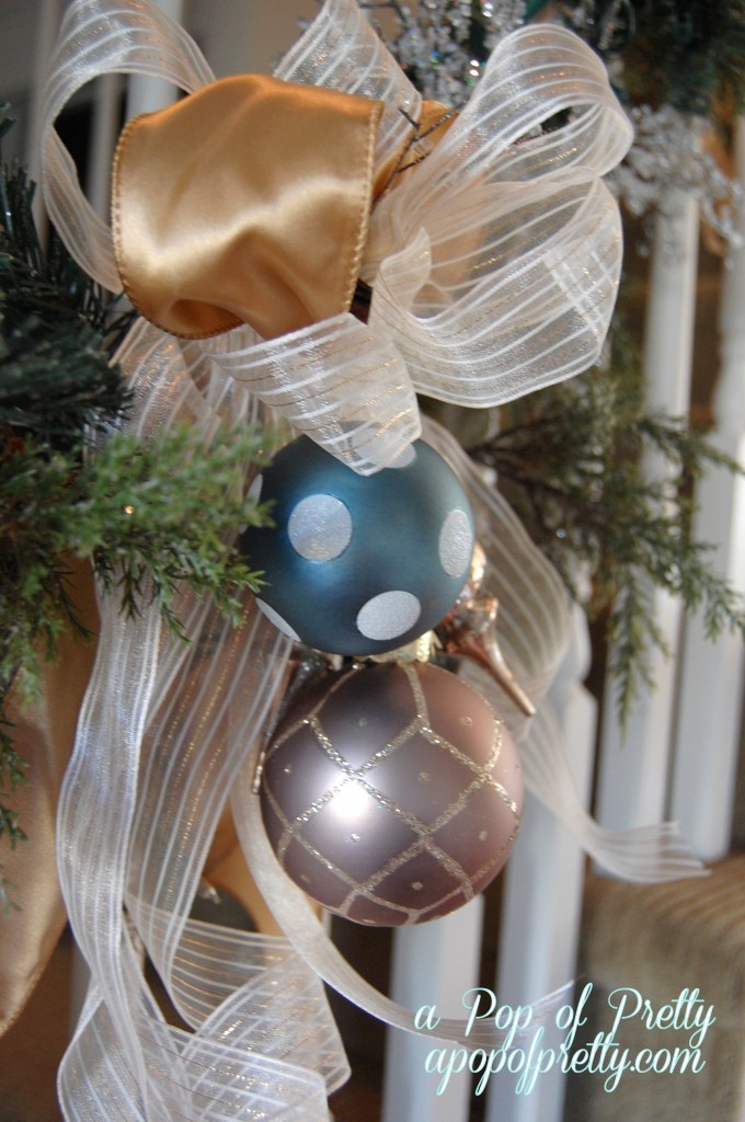 Decorate a stairway bannister for Christmas