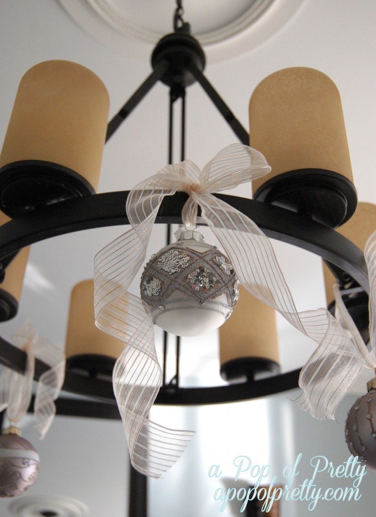 decorate a chandelier for Christmas