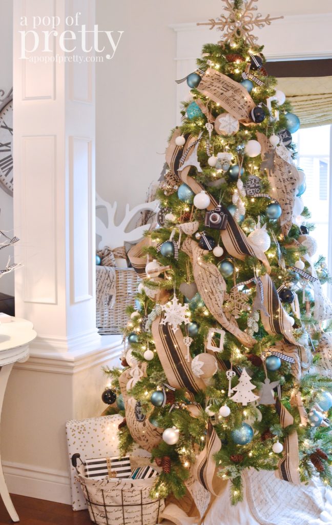 French inspired tree with burlap