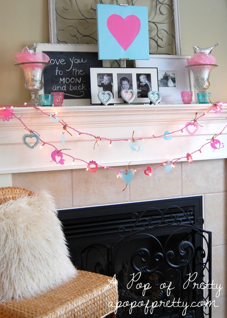Mantel Decorating Idea Valentines Day