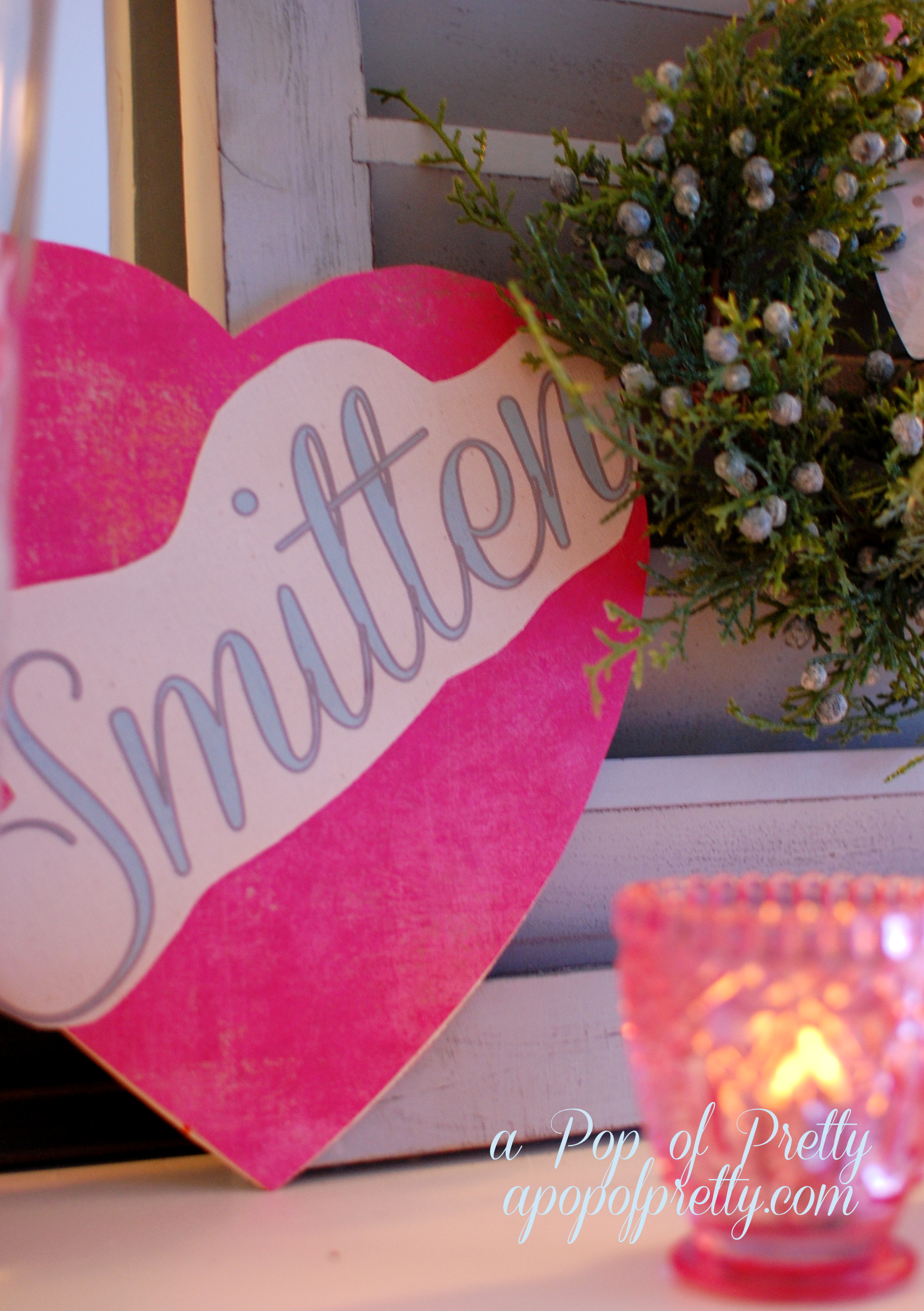 DIY Valentines Day Mantel