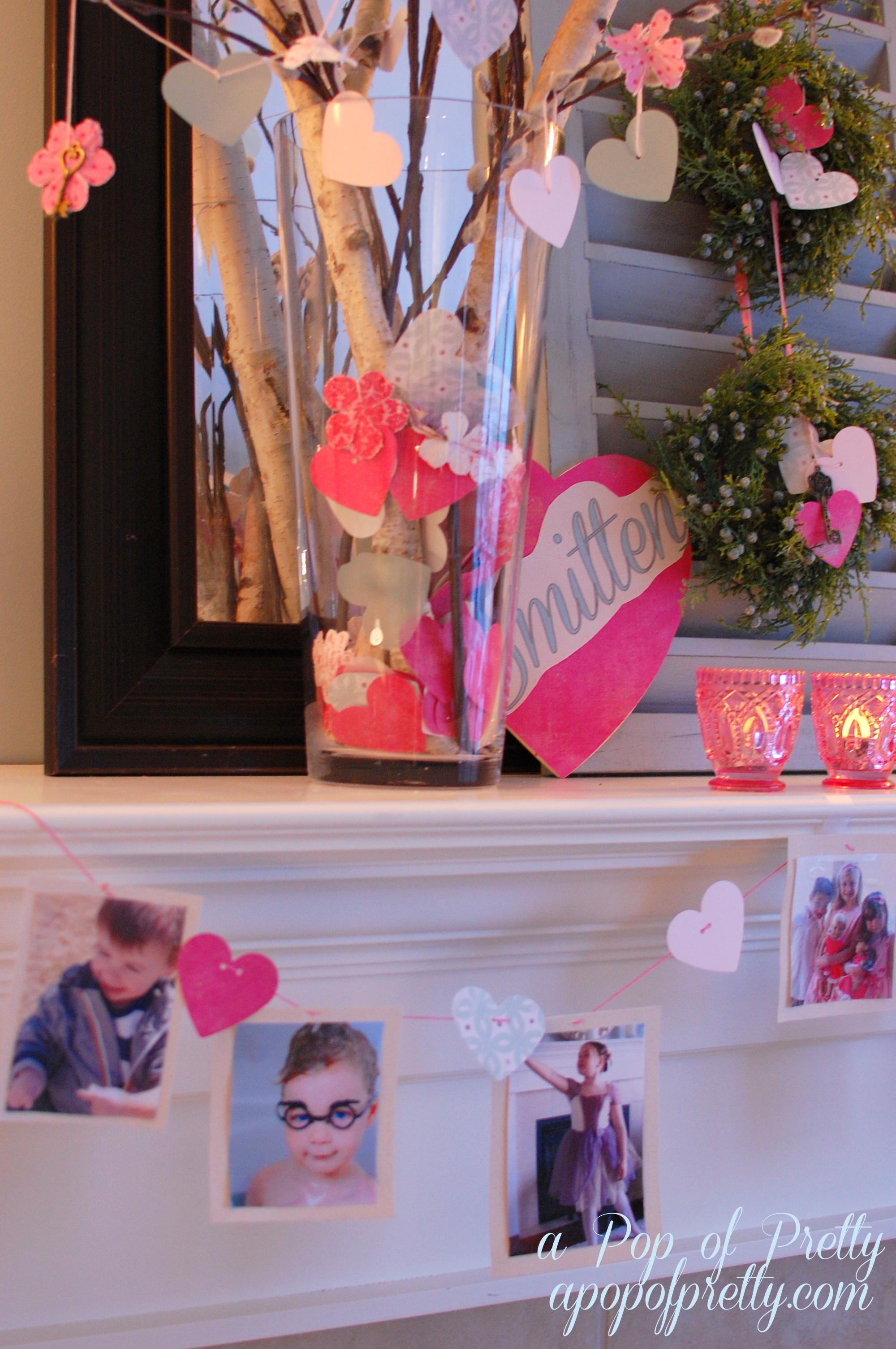 DIY Valentines Day Mantel