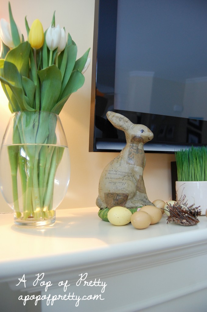 decorating with yellow tulips - easter