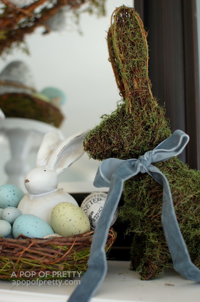 Mossy Easter bunny decor