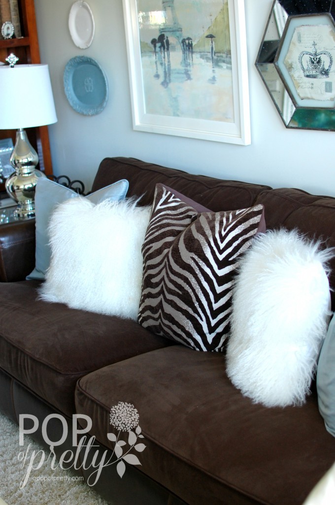 blue brown green living room