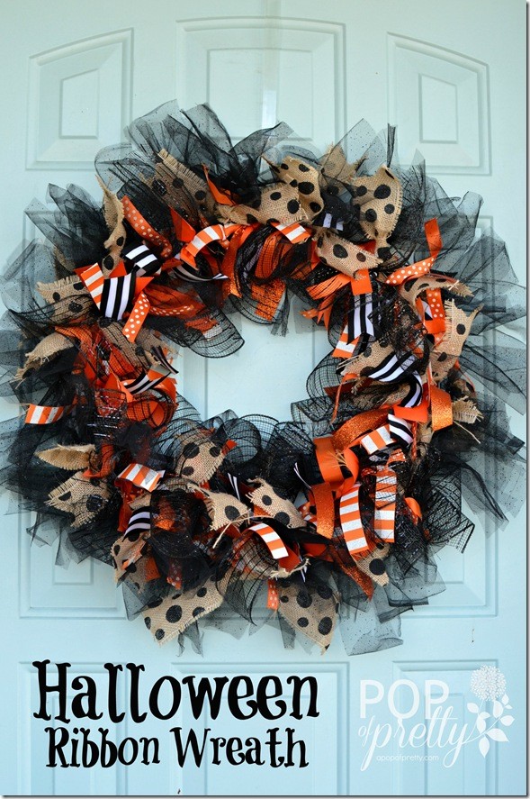 DIY Halloween Ribbon Wreath