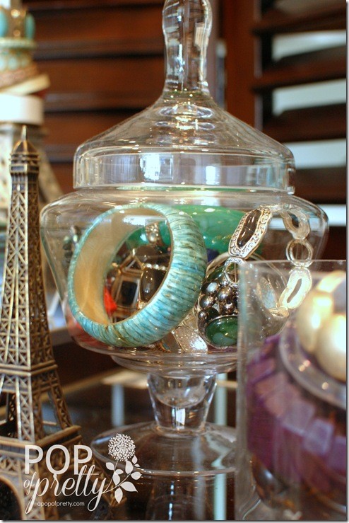 jewellery organization - apothecary jar