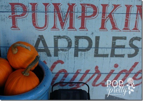 Fall Decorating Ideas - Pumpkins Apples Hayrides Sign