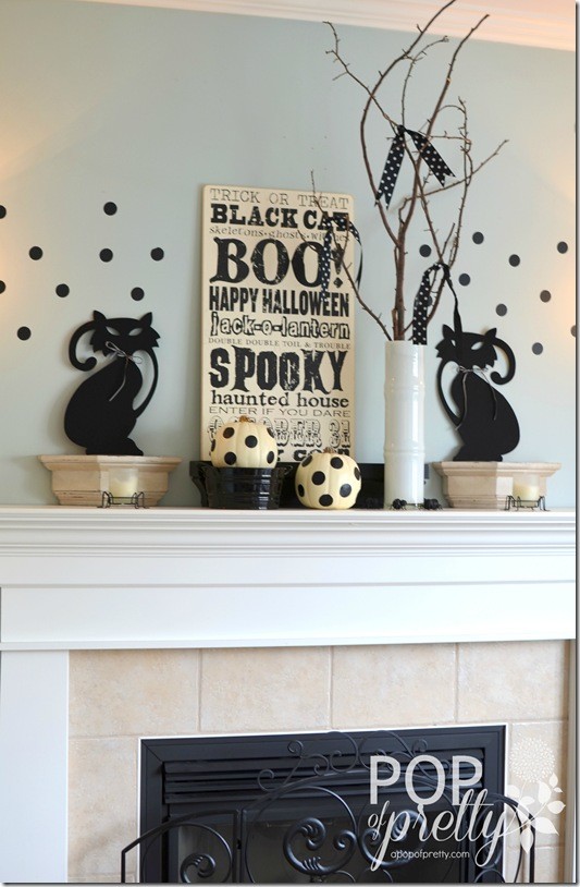 Halloween Decorating with black and white