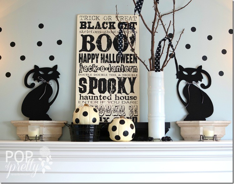 Halloween decorating - black and white