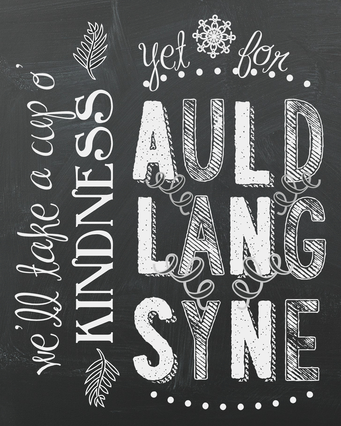 New Years Printable - Auld Lang Syne