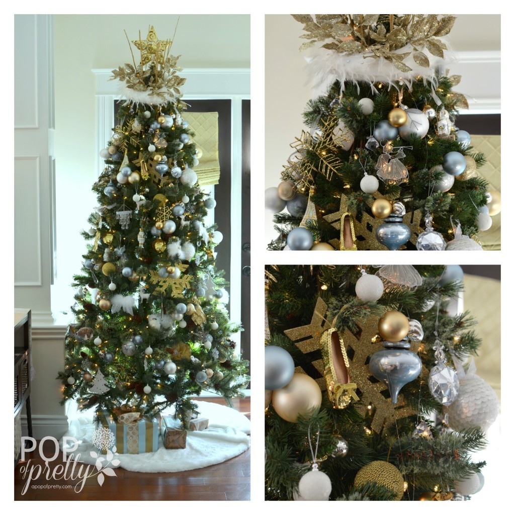 Gold and white Christmas tree collage 3