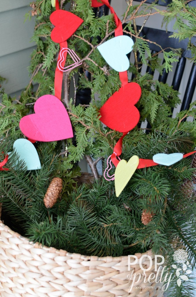 Valentines ideas felt heart garland