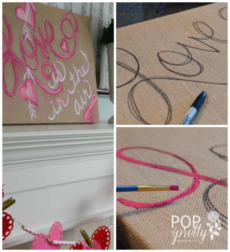 Valentines Day decorating - diy art