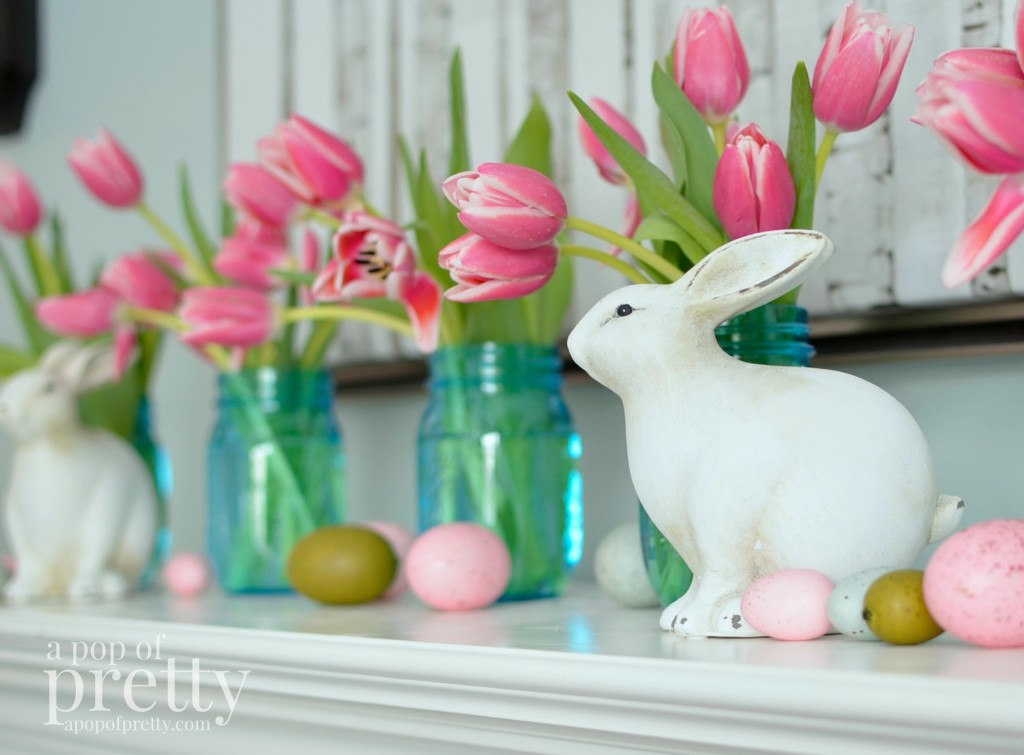 Easter decorating - mason jars