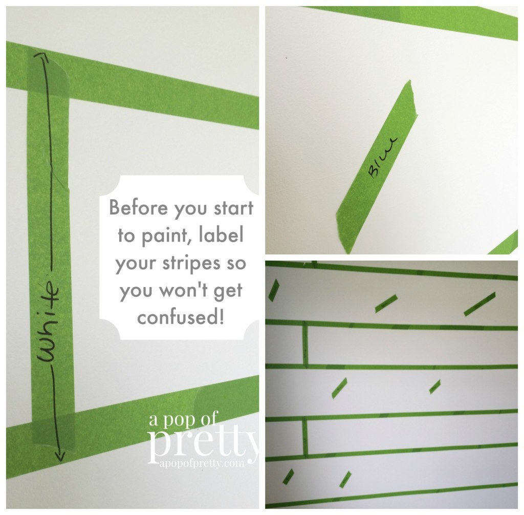 how to paint wall stripes - label