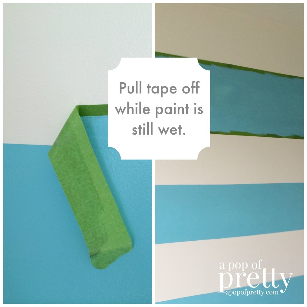 how to paint wall stripes - pull tape off