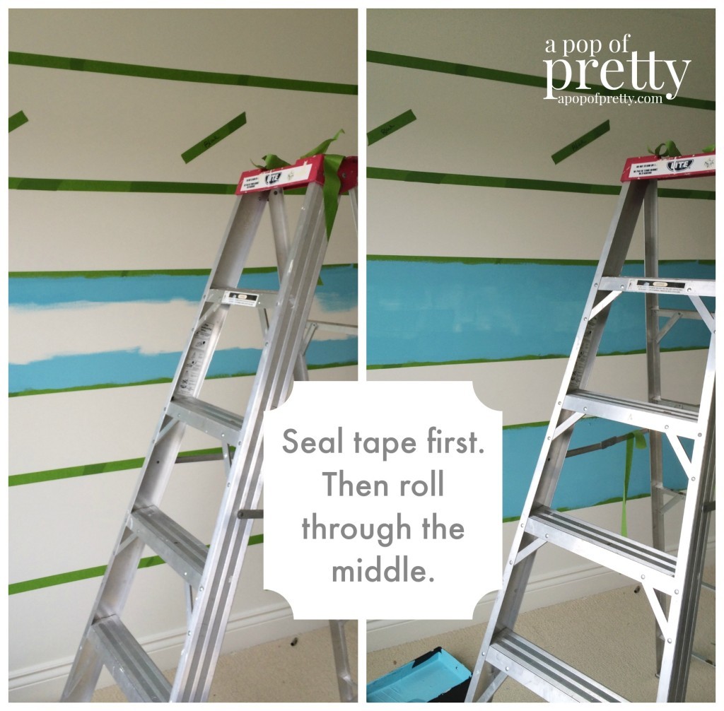 how to paint wall stripes seal tape