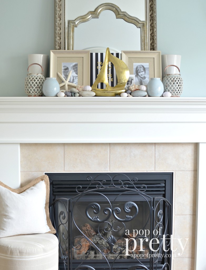 Nautical decor - summer mantel