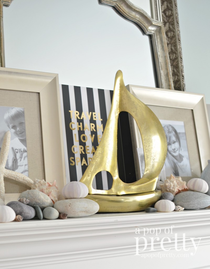 Decorating a mantel that lasts all year - Summer Beach Mantel 