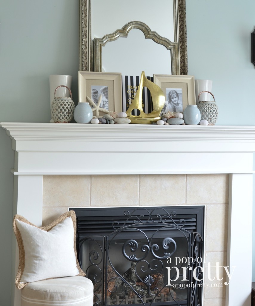 Canadian Bloggers Home Tour - a pop of pretty - summer mantel