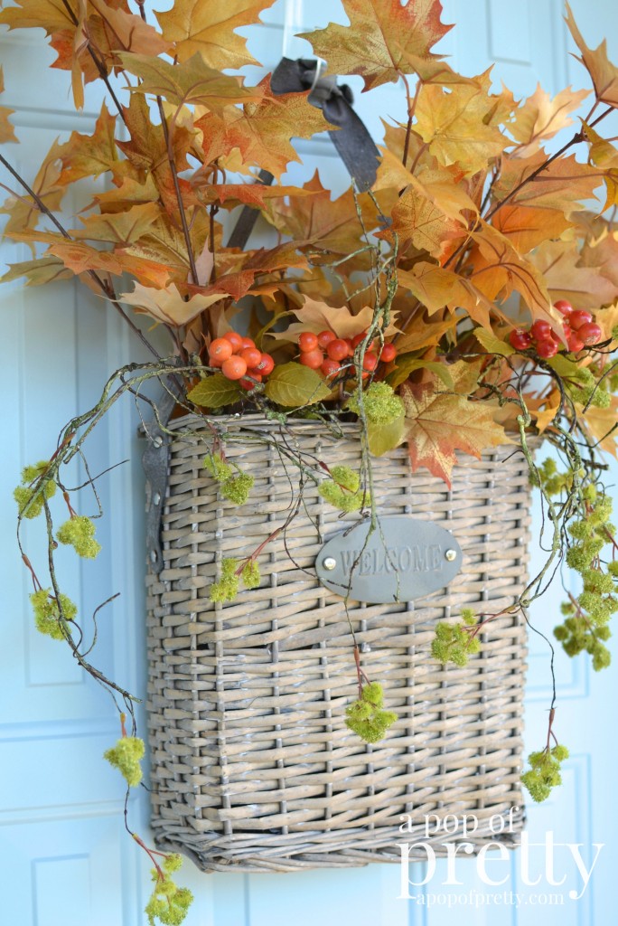 Fall door decor basket