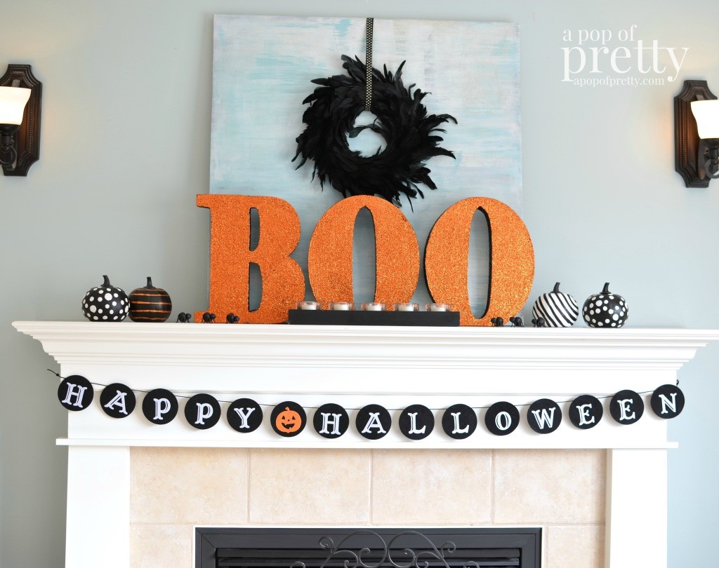 Kid friendly Halloween Decorating Ideas - Boo Mantel